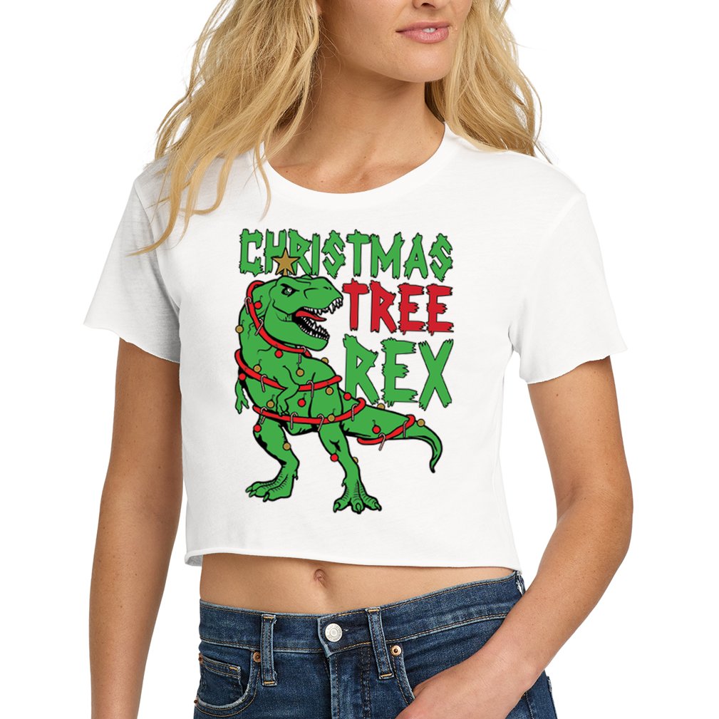 Christmas Tree Rex Crop Top