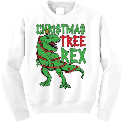 Christmas Tree Rex Kids Sweatshirt