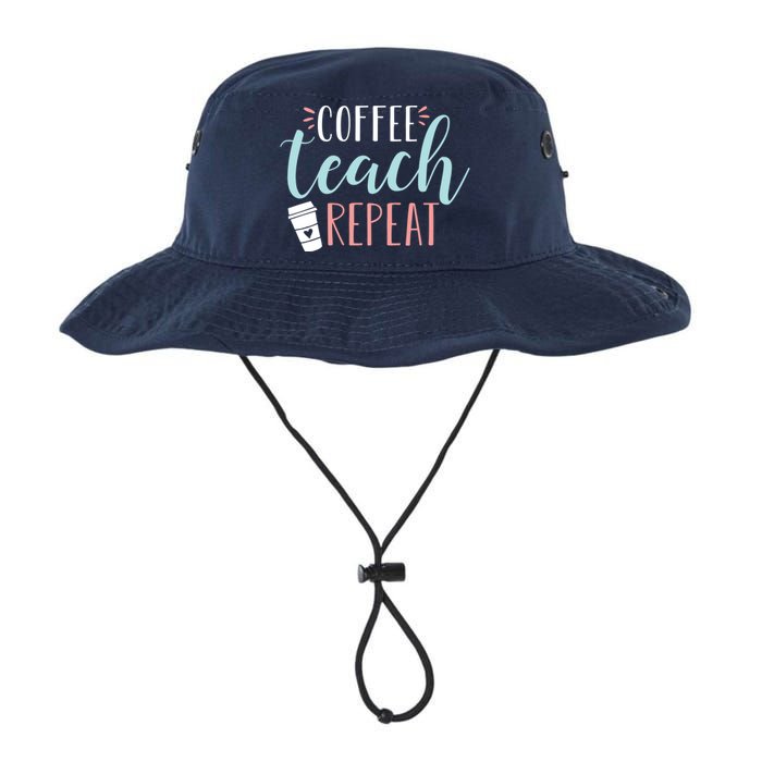 Coffee Teach Repeat - Cute Coffee Lover Teacher Quote Legacy Cool Fit Booney Bucket Hat