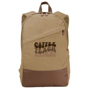 Coffee Teach Repeat Retro Teacher Gift Cotton Canvas Backpack