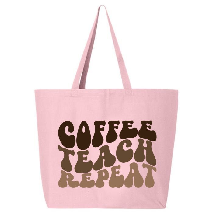 Coffee Teach Repeat Retro Teacher Gift 25L Jumbo Tote