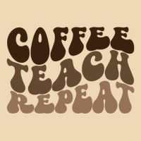 Coffee Teach Repeat Retro Teacher Gift Drawstring Bag