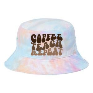 Coffee Teach Repeat Retro Teacher Gift Tie Dye Newport Bucket Hat