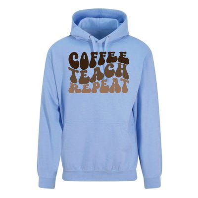 Coffee Teach Repeat Retro Teacher Gift Unisex Surf Hoodie