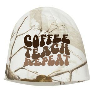 Coffee Teach Repeat Retro Teacher Gift Kati - Camo Knit Beanie