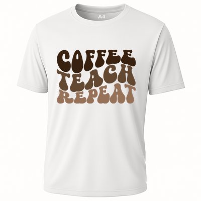 Coffee Teach Repeat Retro Teacher Gift Performance Shirt