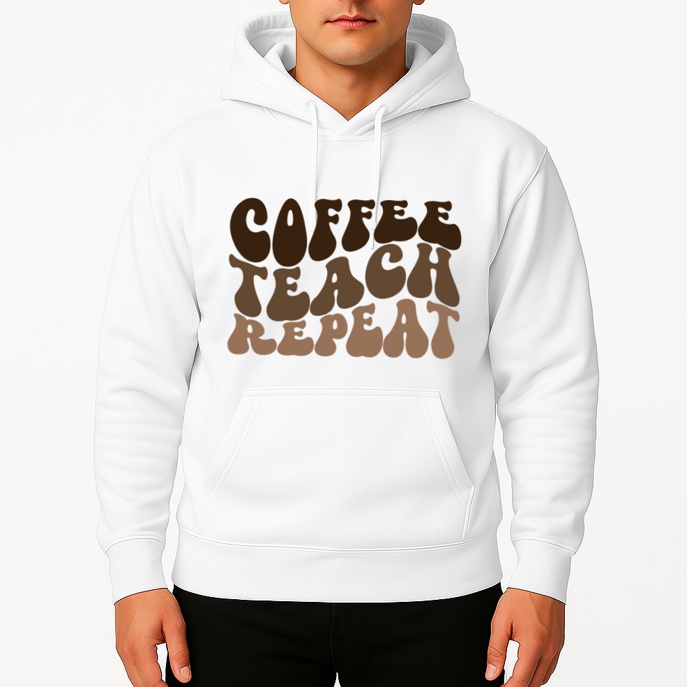 Coffee Teach Repeat Retro Teacher Gift Hoodie
