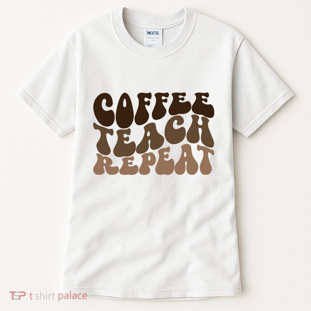 Coffee Teach Repeat Retro Teacher Gift Tall T-Shirt