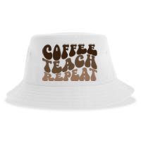 Coffee Teach Repeat Retro Teacher Gift Sustainable Bucket Hat