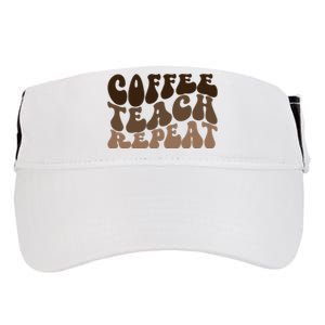 Coffee Teach Repeat Retro Teacher Gift Adult Drive Performance Visor