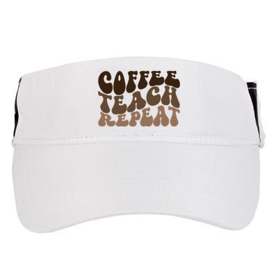 Coffee Teach Repeat Retro Teacher Gift Adult Drive Performance Visor