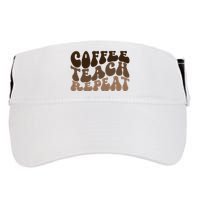 Coffee Teach Repeat Retro Teacher Gift Adult Drive Performance Visor