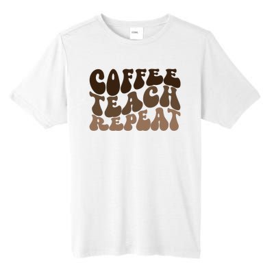 Coffee Teach Repeat Retro Teacher Gift Tall Fusion ChromaSoft Performance T-Shirt