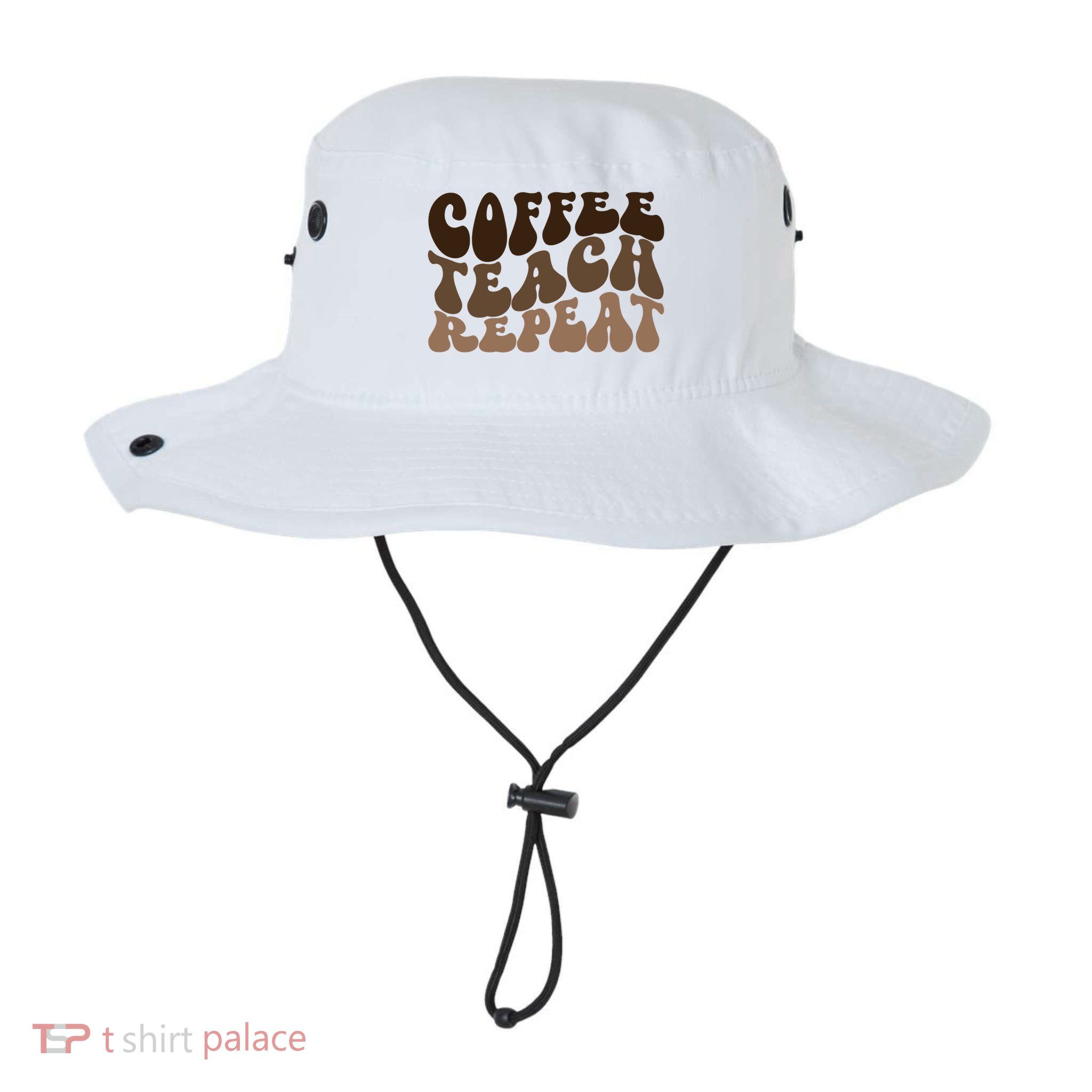 Coffee Teach Repeat Retro Teacher Gift Bucket Hat