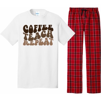 Coffee Teach Repeat Retro Teacher Gift Pajama Set