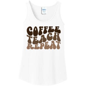 Coffee Teach Repeat Retro Teacher Gift Ladies Essential Tank