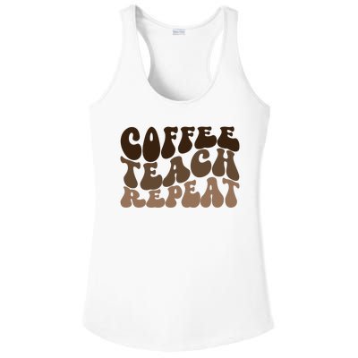 Coffee Teach Repeat Retro Teacher Gift Ladies PosiCharge Competitor Racerback Tank