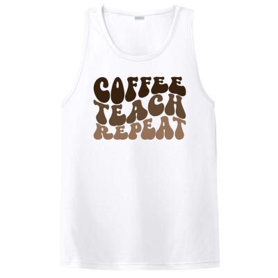 Coffee Teach Repeat Retro Teacher Gift PosiCharge Competitor Tank