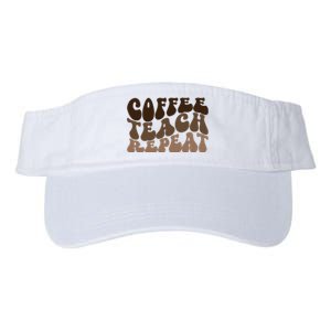 Coffee Teach Repeat Retro Teacher Gift Valucap Bio-Washed Visor