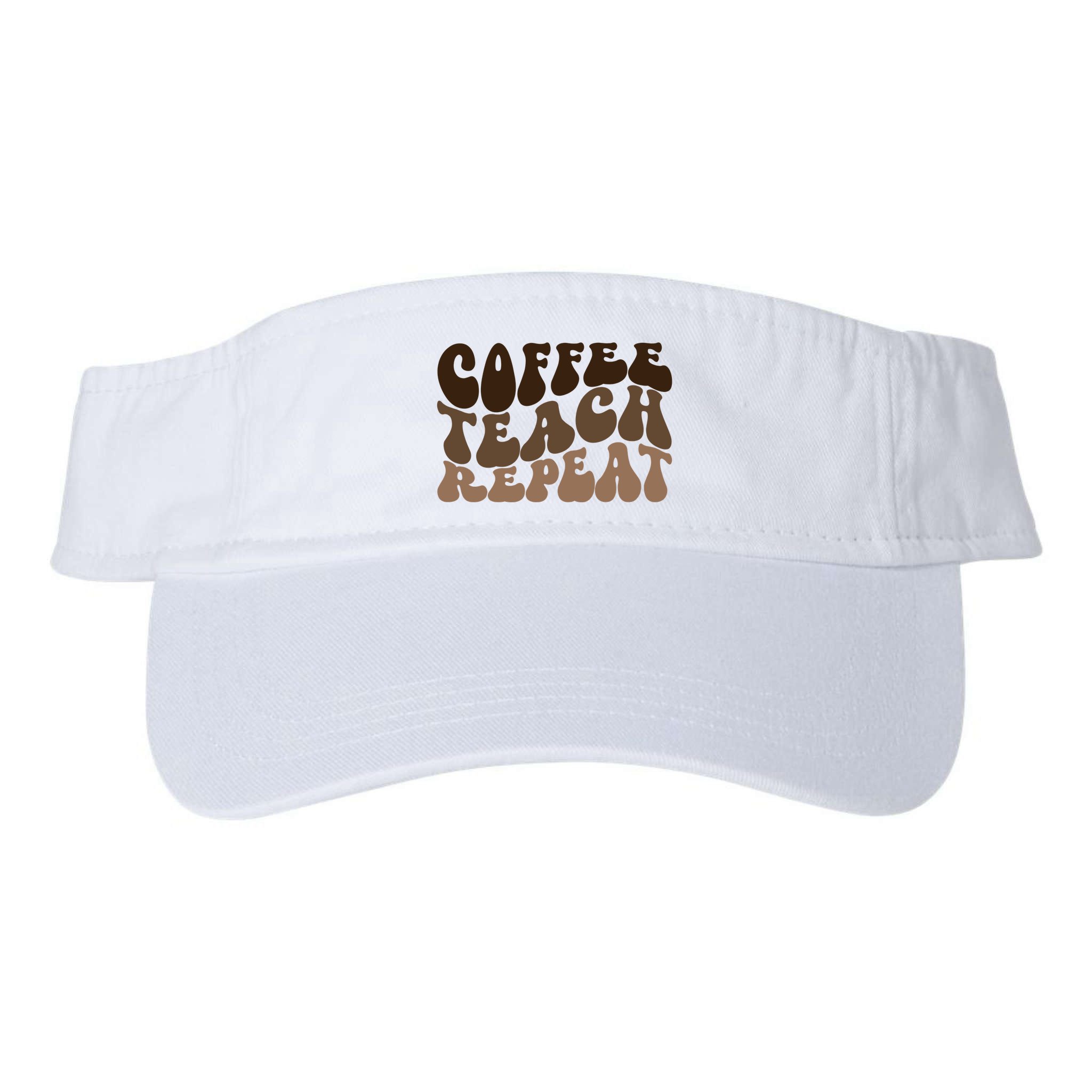Coffee Teach Repeat Retro Teacher Gift Visor