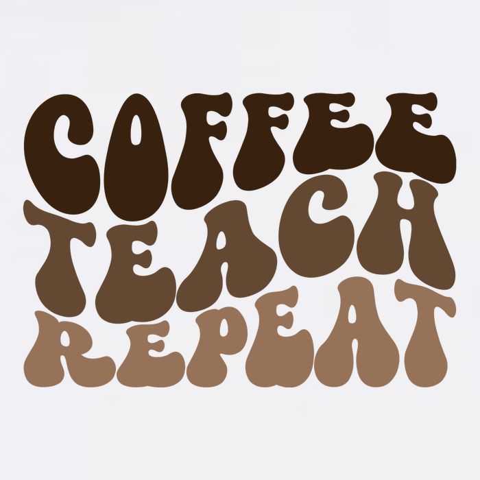 Coffee Teach Repeat Retro Teacher Gift Womens T-Shirt