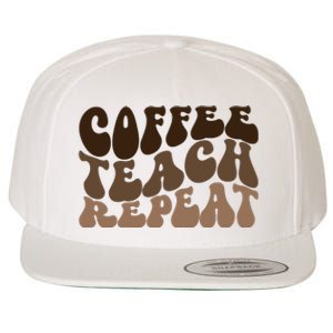 Coffee Teach Repeat Retro Teacher Gift Wool Snapback Cap