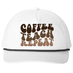 Coffee Teach Repeat Retro Teacher Gift Snapback Five-Panel Rope Hat