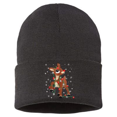 Cute The Red Nose Reindeer For And Christmas Sustainable Knit Beanie