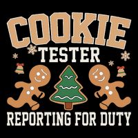 Cookie Tester Reporting For Duty Funny Christmas Xmas Flat Bill Trucker Hat