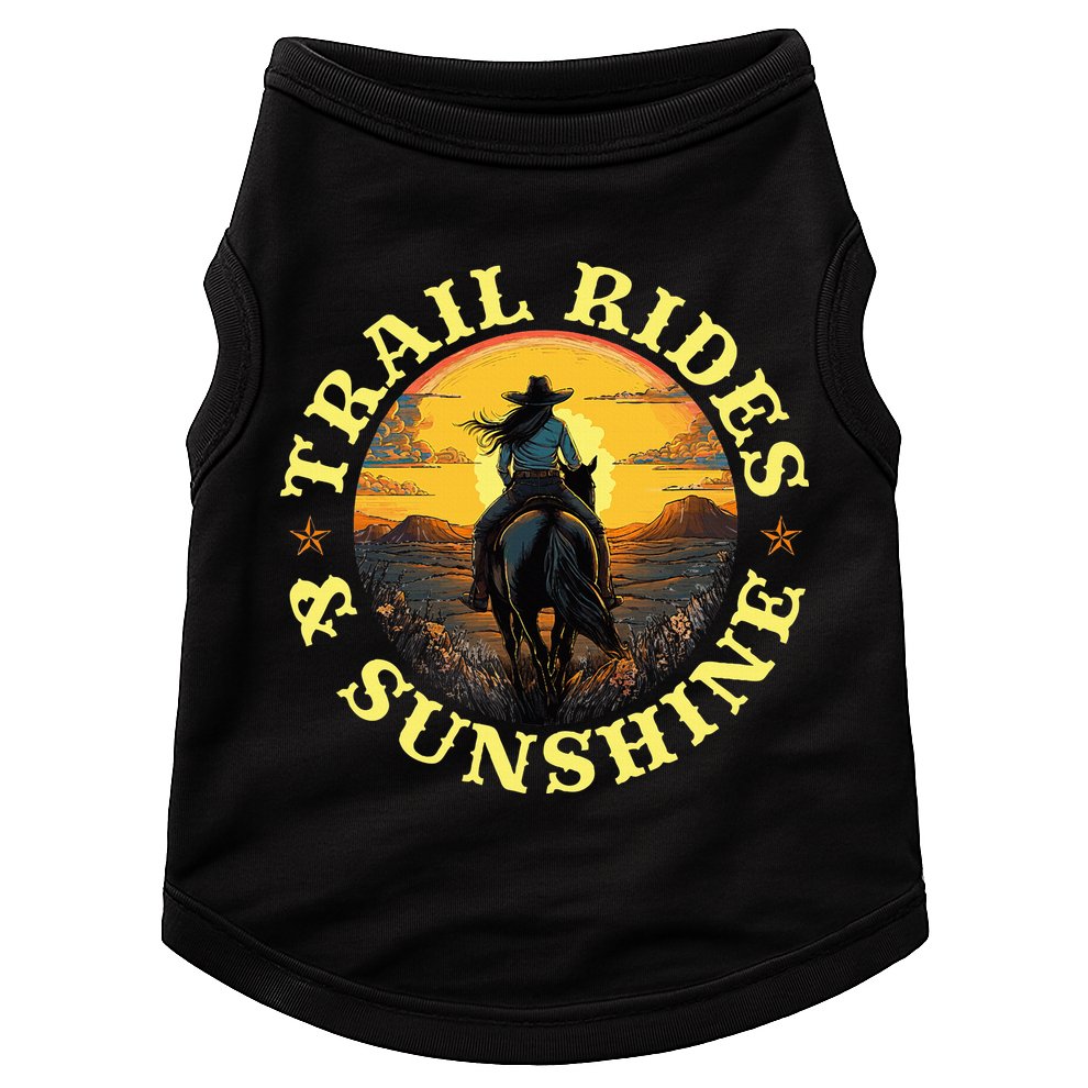 Country Trail Rides And Sunshine Horse Riding Cowgirl Doggie Tank