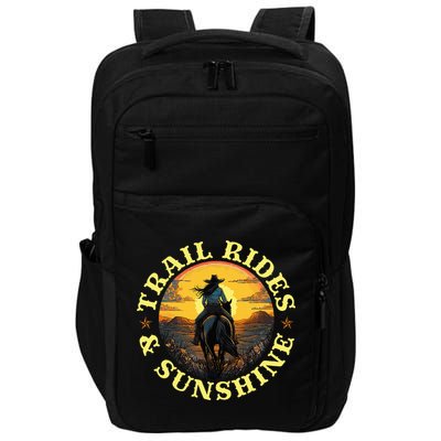Country Trail Rides And Sunshine Horse Riding Cowgirl Impact Tech Backpack