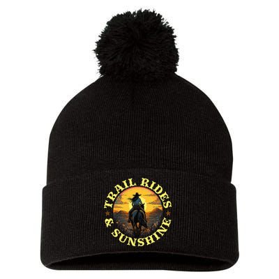 Country Trail Rides And Sunshine Horse Riding Cowgirl Pom Pom 12in Knit Beanie