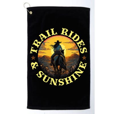 Country Trail Rides And Sunshine Horse Riding Cowgirl Golf Towel