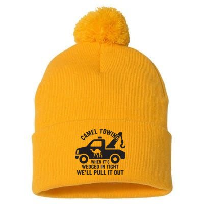 Camel Towing Retro Adult Humor Saying Funny Halloween Gift Pom Pom 12in Knit Beanie