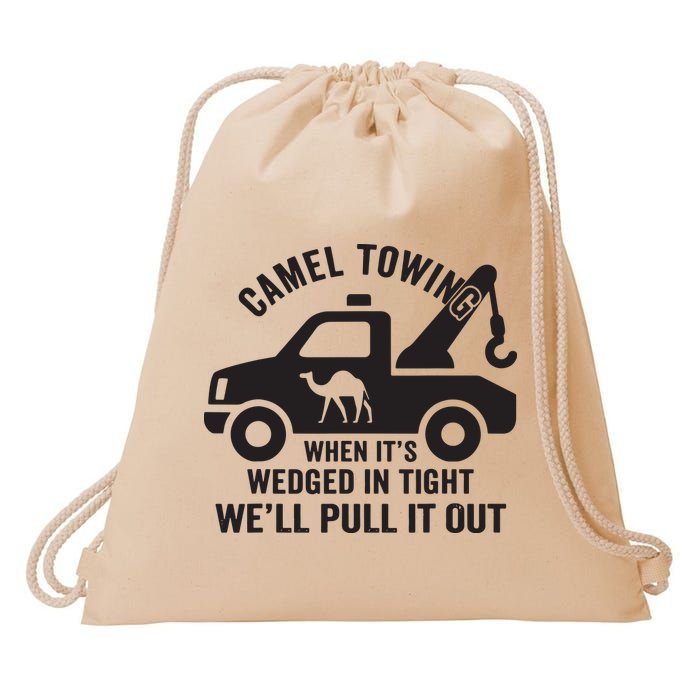 Camel Towing Retro Adult Humor Saying Funny Halloween Gift Drawstring Bag