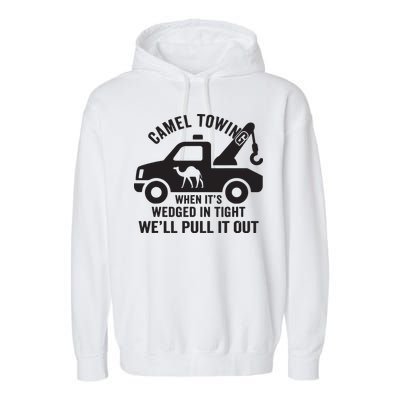 Camel Towing Retro Adult Humor Saying Funny Halloween Gift Garment-Dyed Fleece Hoodie