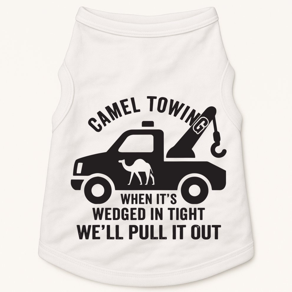 Camel Towing Retro Adult Humor Saying Funny Halloween Gift Doggie Tank
