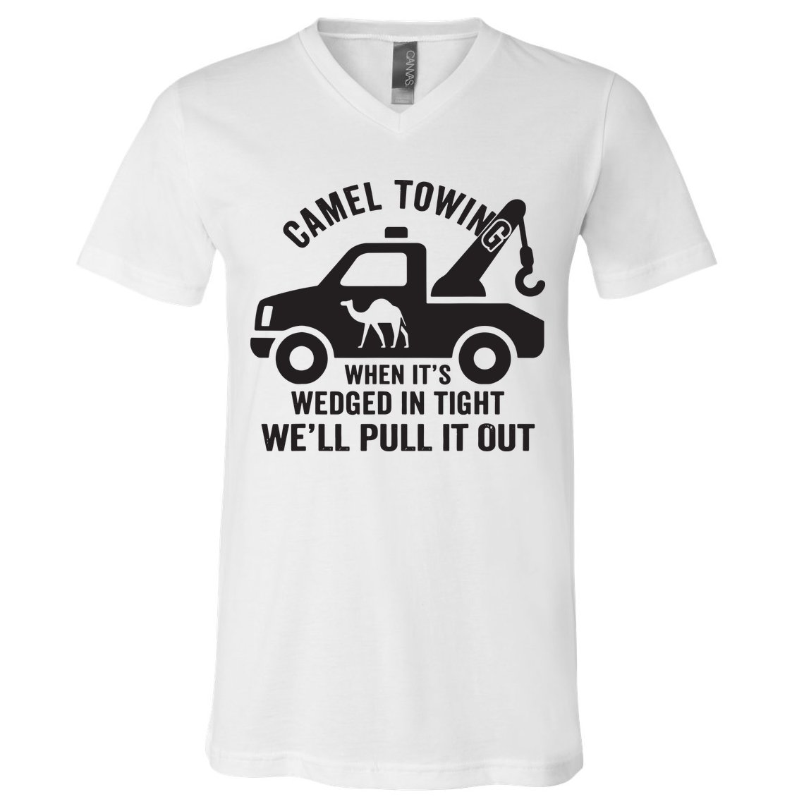 Camel Towing Retro Adult Humor Saying Funny Halloween Gift V-Neck T-Shirt