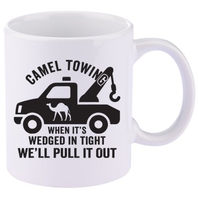 Camel Towing Retro Adult Humor Saying Funny Halloween Gift 11oz C Handle Ceramic Mug