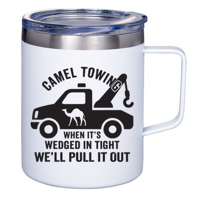 Camel Towing Retro Adult Humor Saying Funny Halloween Gift 12oz Stainless Steel Coffee Mug