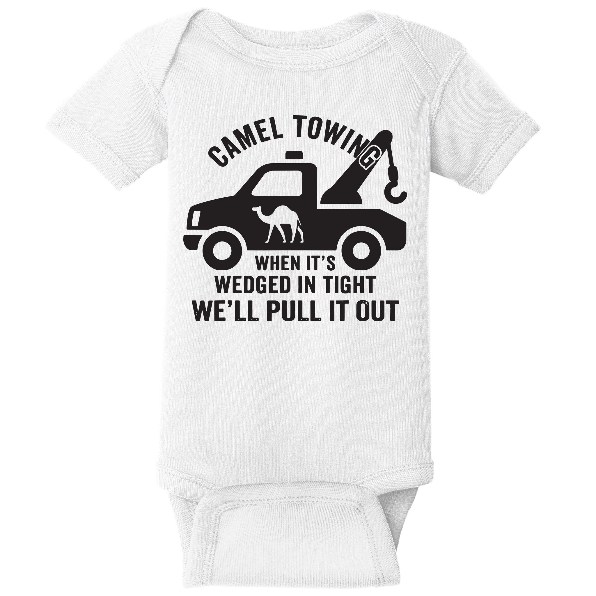 Camel Towing Retro Adult Humor Saying Funny Halloween Gift Baby Bodysuit