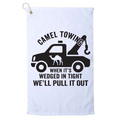 Camel Towing Retro Adult Humor Saying Funny Halloween Gift Golf Towel