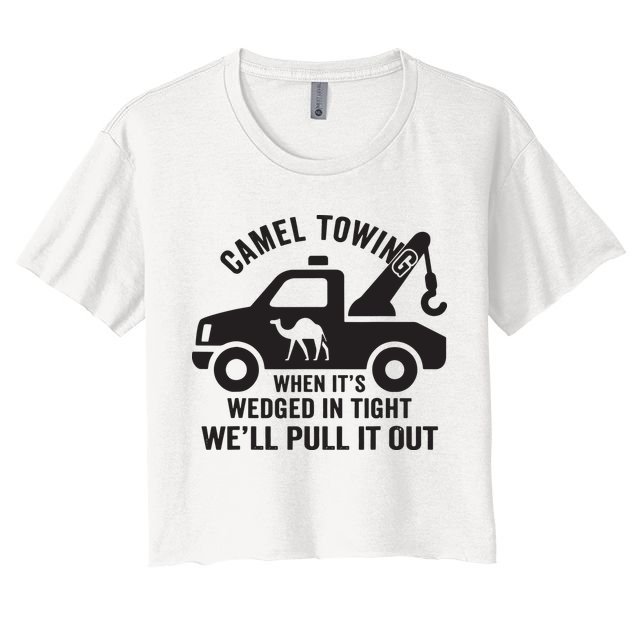 Camel Towing Retro Adult Humor Saying Funny Halloween Gift Crop Top