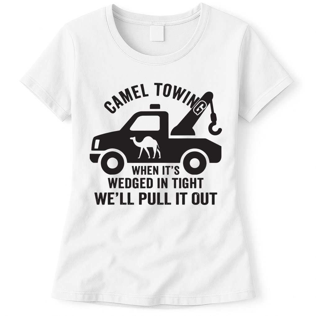 Camel Towing Retro Adult Humor Saying Funny Halloween Gift Womens T-Shirt