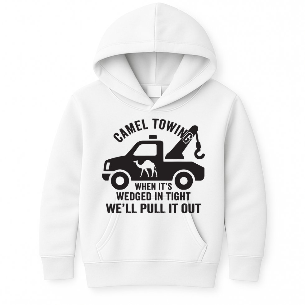 Camel Towing Retro Adult Humor Saying Funny Halloween Gift Kids Hoodie