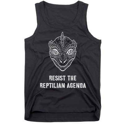 Conspiracy Theory Resist The Reptilian Agenda Tank Top