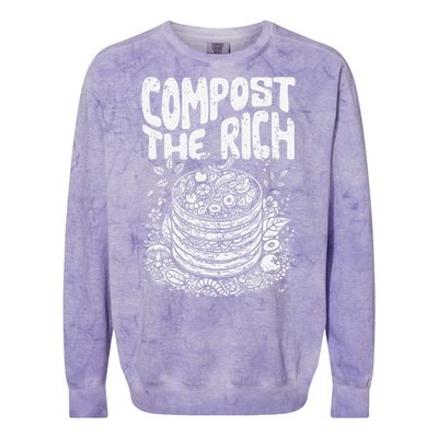 Compost The Rich Funny Biodynamic Gardening Electroculturist Colorblast Crewneck Sweatshirt