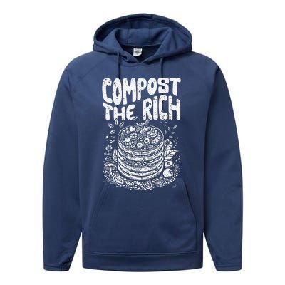 Compost The Rich Funny Biodynamic Gardening Electroculturist Performance Fleece Hoodie