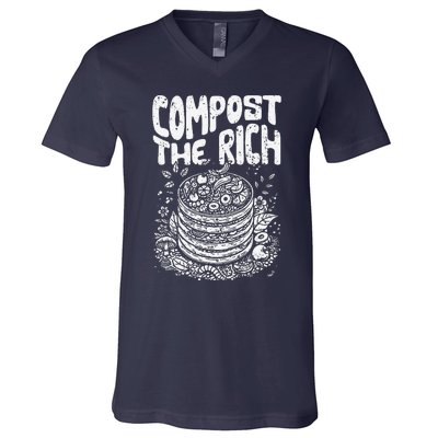 Compost The Rich Funny Biodynamic Gardening Electroculturist V-Neck T-Shirt