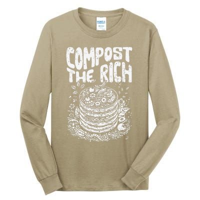 Compost The Rich Funny Biodynamic Gardening Electroculturist Tall Long Sleeve T-Shirt